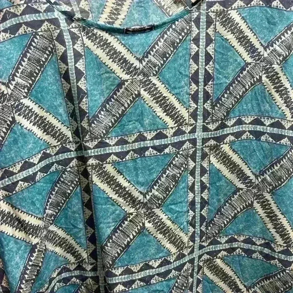 VINTAGE PETER DUNHAN FOR LUCKY BRAND v back short sleeve patterned shirt. small - Picture 3 of 6